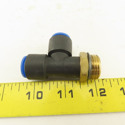 SMC 1/2NPT  x 12mm x 12mm Tube Push To Connect Run Tee Lot Of 3