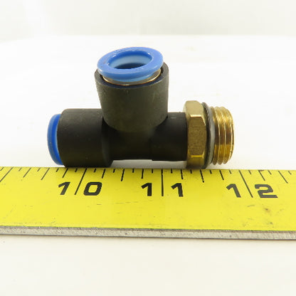 SMC 1/2NPT  x 12mm x 12mm Tube Push To Connect Run Tee Lot Of 3