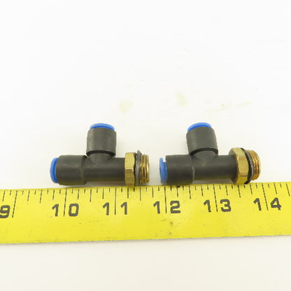 SMC 3/8NPT x 8mm x 8mm Tube Push To Connect Run Tee Lot Of 2