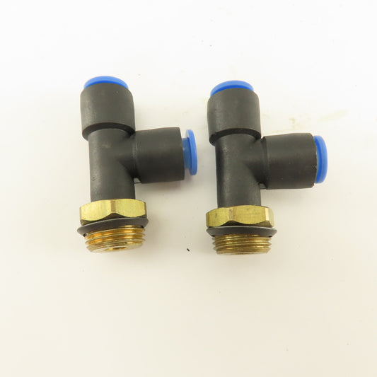 SMC 3/8NPT x 8mm x 8mm Tube Push To Connect Run Tee Lot Of 2