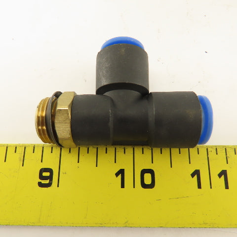 SMC 3/8NPT x 10mm x 10mm Tube Push To Connect Run Tee Lot Of 2