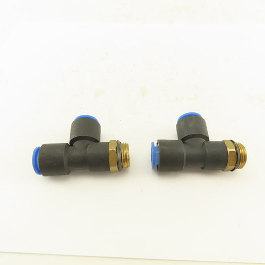 SMC 3/8NPT x 10mm x 10mm Tube Push To Connect Run Tee Lot Of 2