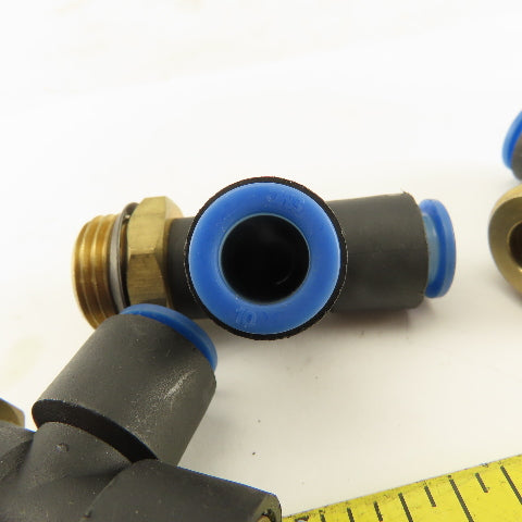 SMC 1/2NPT x 10mm x 10mm Tube Push To Connect Run Tee Lot Of 3