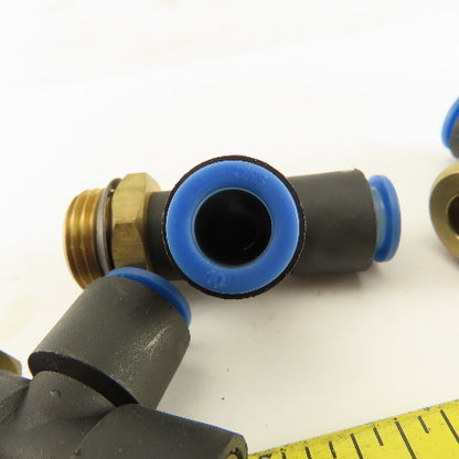 SMC 1/2NPT x 10mm x 10mm Tube Push To Connect Run Tee Lot Of 3