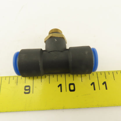 SMC 1/2-20 (-5) JIC Flare x 12mm x 12mm Tube Push To Connect Branch Tee Lot Of 2