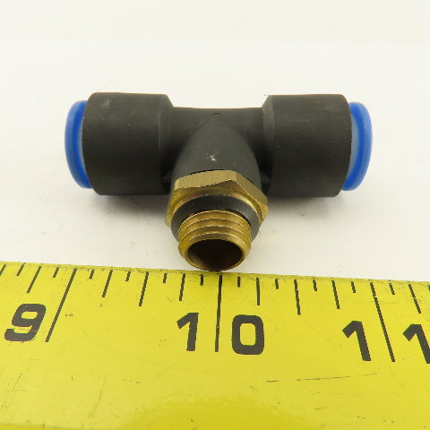 SMC 1/2-20 (-5) JIC Flare x 12mm x 12mm Tube Push To Connect Branch Tee Lot Of 2