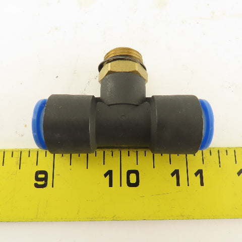 SMC 3/8NPT x 12mm x 12mm Tube Push To Connect Branch Tee Lot Of 3