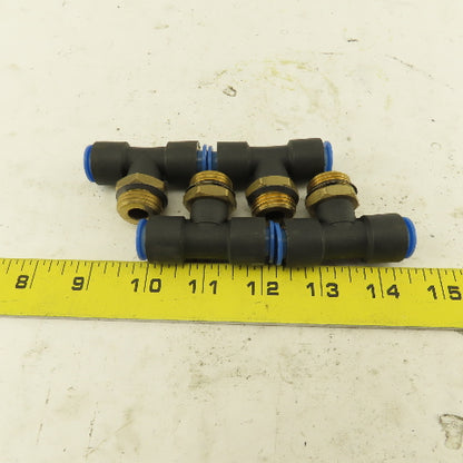 SMC 1/2NPT x 12mm x 12mm Tube Push To Connect Branch Tee Lot Of 4