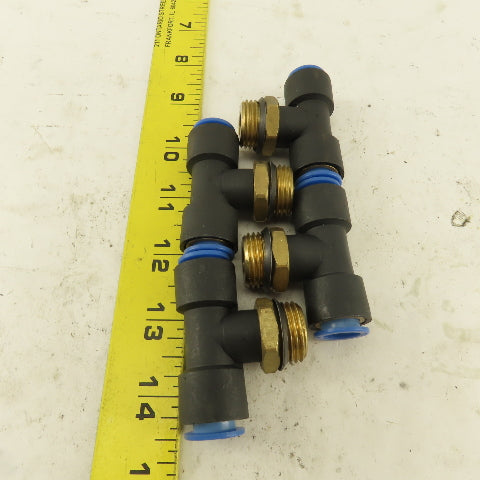 SMC 1/2NPT x 12mm x 12mm Tube Push To Connect Branch Tee Lot Of 4