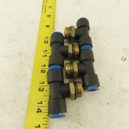SMC 1/2NPT x 12mm x 12mm Tube Push To Connect Branch Tee Lot Of 4