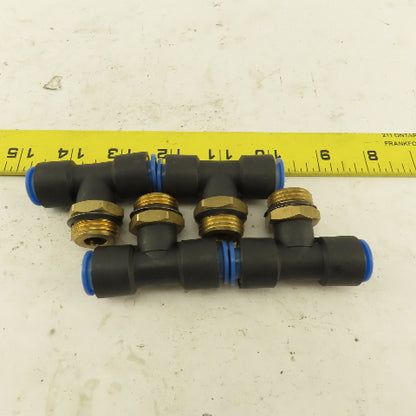 SMC 1/2NPT x 12mm x 12mm Tube Push To Connect Branch Tee Lot Of 4