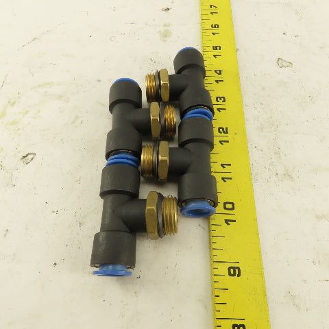 SMC 1/2NPT x 12mm x 12mm Tube Push To Connect Branch Tee Lot Of 4