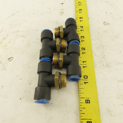 SMC 1/2NPT x 12mm x 12mm Tube Push To Connect Branch Tee Lot Of 4