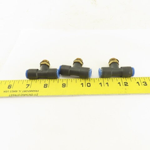 SMC 1/2-20 (-5) x 8mm x 8mm Tube Push To Connect Branch Tee Lot Of 3