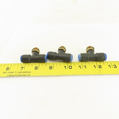SMC 1/2-20 (-5) x 8mm x 8mm Tube Push To Connect Branch Tee Lot Of 3