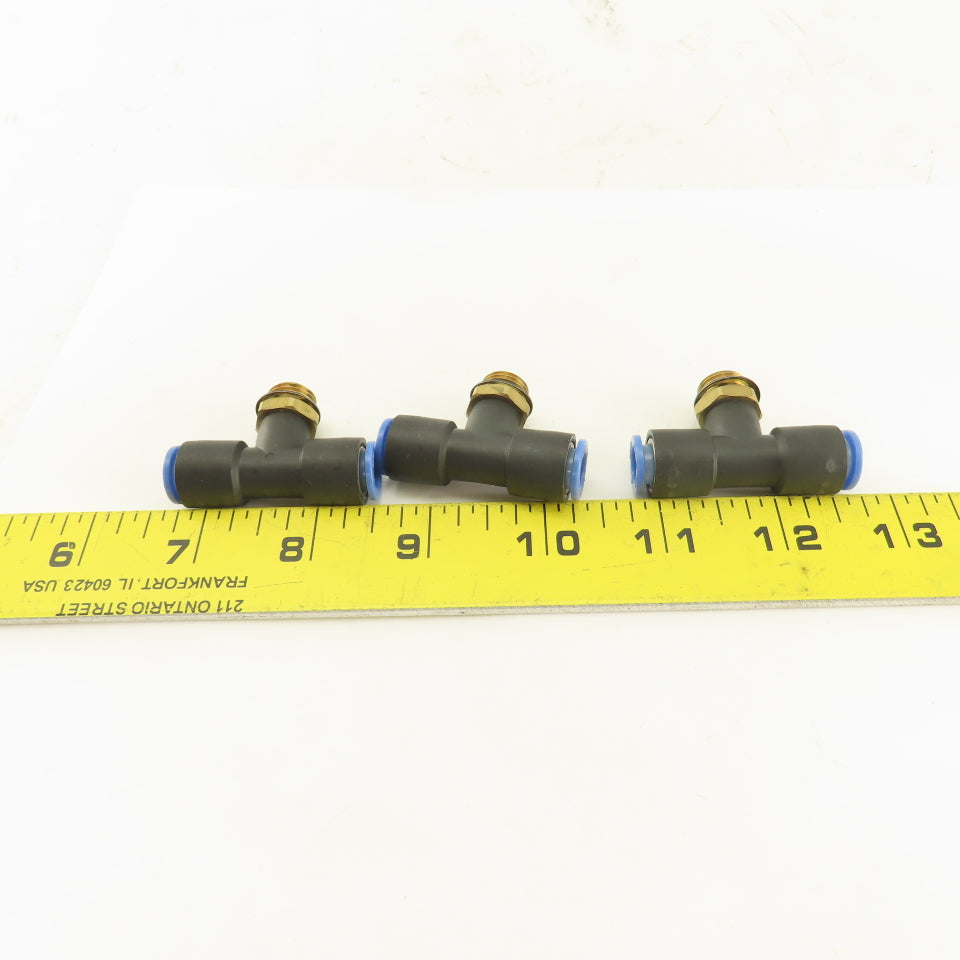 SMC 1/2-20 (-5) x 8mm x 8mm Tube Push To Connect Branch Tee Lot Of 3