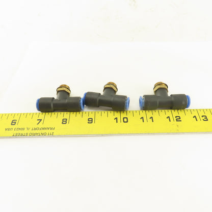 SMC 1/2-20 (-5) x 8mm x 8mm Tube Push To Connect Branch Tee Lot Of 3
