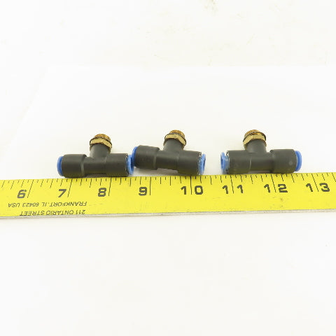 SMC 1/2-20 (-5) x 8mm x 8mm Tube Push To Connect Branch Tee Lot Of 3