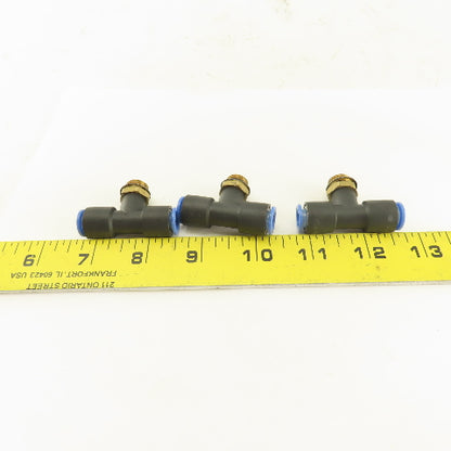SMC 1/2-20 (-5) x 8mm x 8mm Tube Push To Connect Branch Tee Lot Of 3