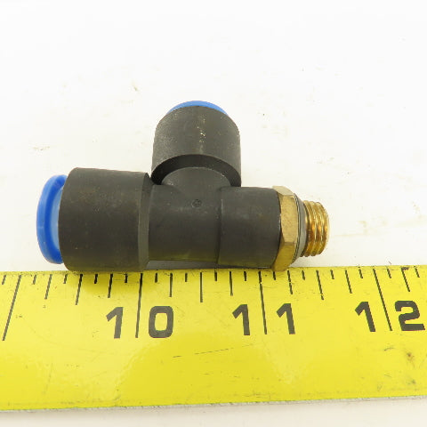 SMC 1/2-20 (-5) JIC Flare  x 12mm x 12mm Tube Push To Connect Run Tee Lot Of 5