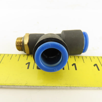 SMC 1/2-20 (-5) JIC Flare  x 12mm x 12mm Tube Push To Connect Run Tee Lot Of 5