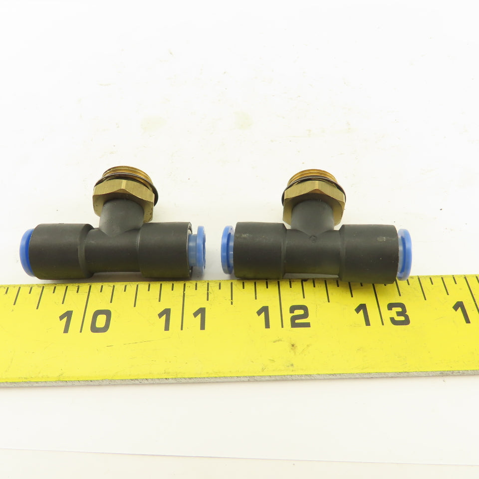 SMC 3/8NPT x 8mm x 8mm Tube Push To Connect Branch Tee Lot Of 2