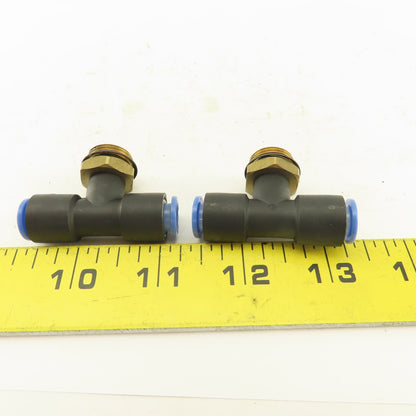 SMC 3/8NPT x 8mm x 8mm Tube Push To Connect Branch Tee Lot Of 2