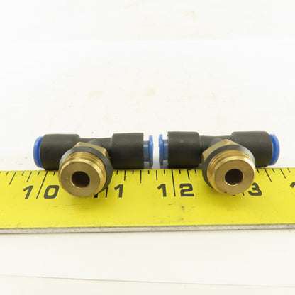 SMC 3/8NPT x 8mm x 8mm Tube Push To Connect Branch Tee Lot Of 2
