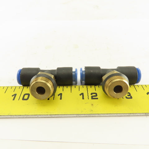 SMC 3/8NPT x 8mm x 8mm Tube Push To Connect Branch Tee Lot Of 2