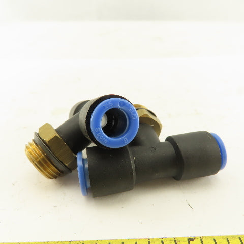 SMC 3/8NPT x 8mm x 8mm Tube Push To Connect Branch Tee Lot Of 2