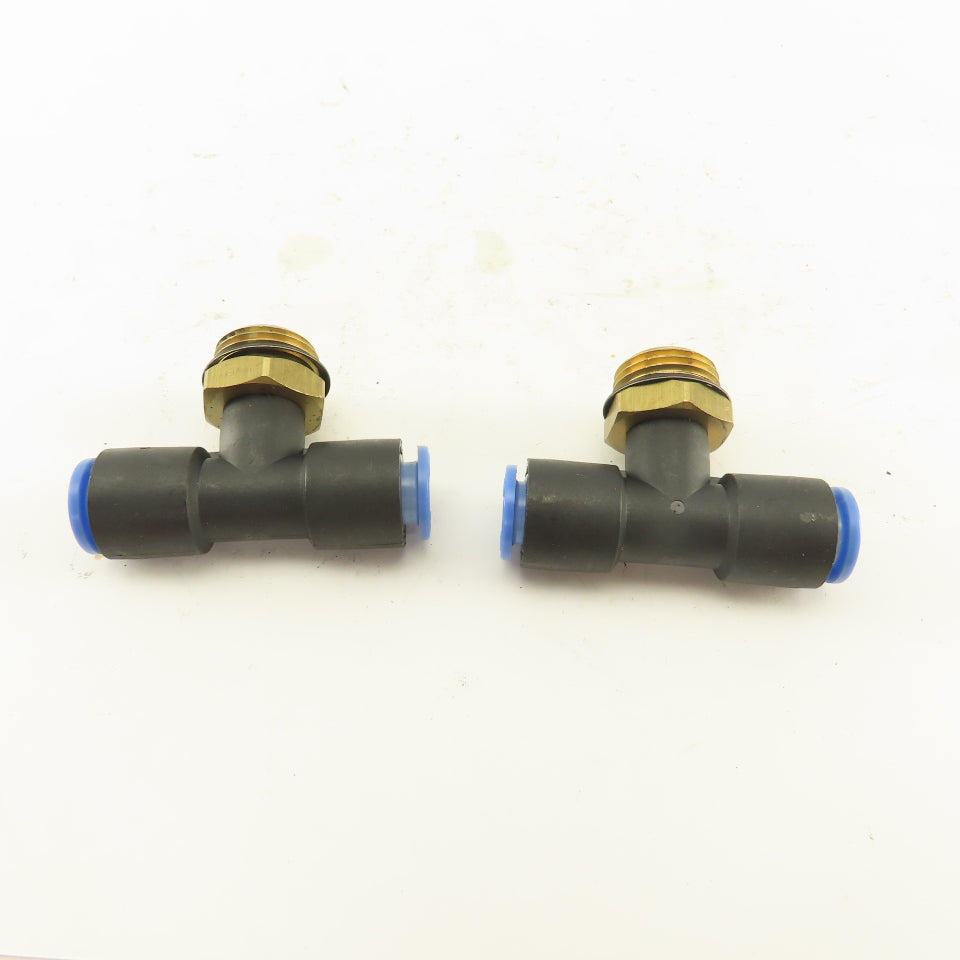 SMC 3/8NPT x 8mm x 8mm Tube Push To Connect Branch Tee Lot Of 2