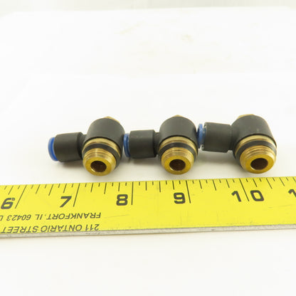 SMC 3/8NPT x 8mm Tube Push To Connect Swivel Elbow 90° Lot Of 3