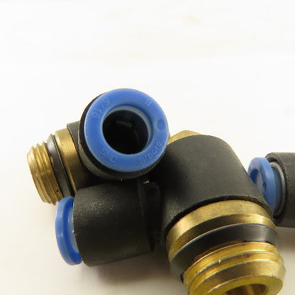 SMC 3/8NPT x 8mm Tube Push To Connect Swivel Elbow 90° Lot Of 3