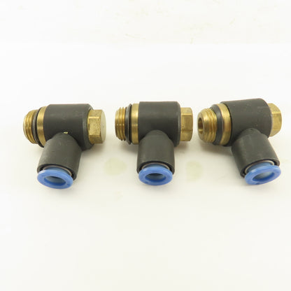 SMC 3/8NPT x 8mm Tube Push To Connect Swivel Elbow 90° Lot Of 3