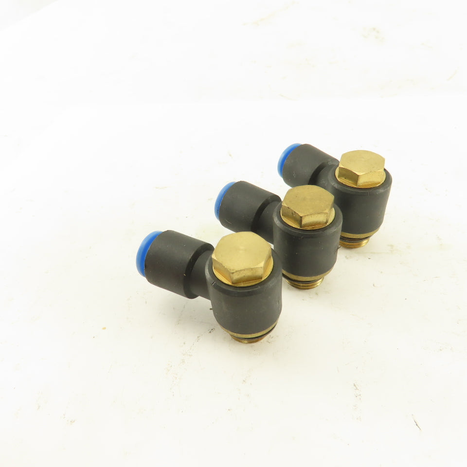 SMC 1/4NPT x 8mm Tube Push To Connect Swivel Elbow 90° Lot Of 3