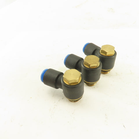 SMC 1/4NPT x 8mm Tube Push To Connect Swivel Elbow 90° Lot Of 3