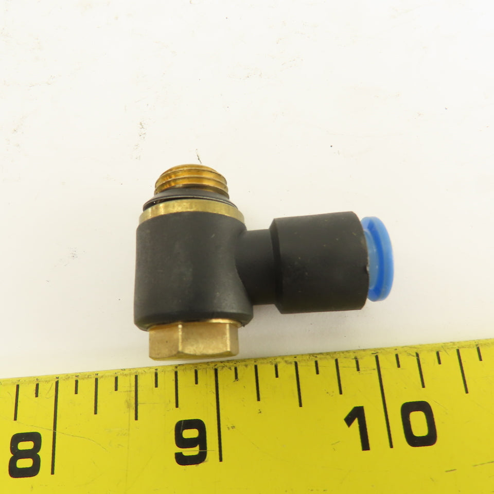 SMC 1/4NPT x 8mm Tube Push To Connect Swivel Elbow 90° Lot Of 3