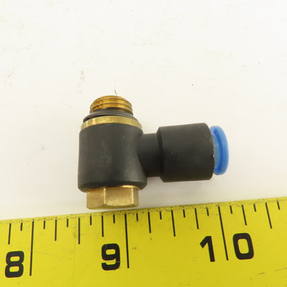 SMC 1/4NPT x 8mm Tube Push To Connect Swivel Elbow 90° Lot Of 3