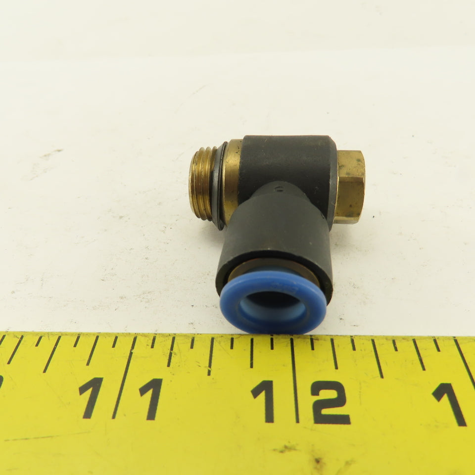 SMC 3/8NPT x 10mm Tube Push To Connect Swivel Elbow 90° Lot Of 3