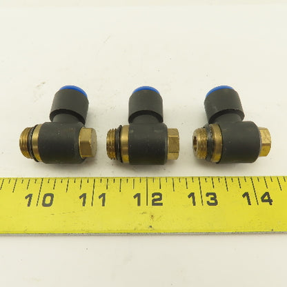SMC 3/8NPT x 10mm Tube Push To Connect Swivel Elbow 90° Lot Of 3