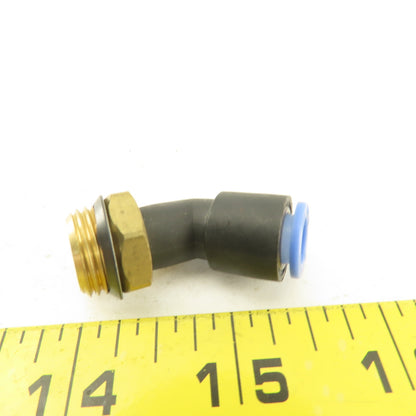 SMC 3/8NPT x 8mm Tube Push To Connect Elbow 45° Lot Of 2