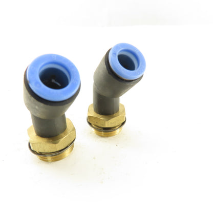 SMC 3/8NPT x 8mm Tube Push To Connect Elbow 45° Lot Of 2