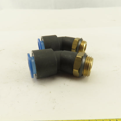 SMC 3/8NPT x 12mm Tube Push To Connect Elbow 45° Lot Of 2