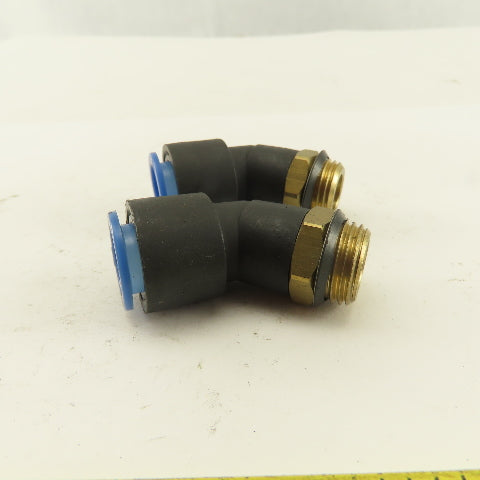 SMC 3/8NPT x 12mm Tube Push To Connect Elbow 45° Lot Of 2