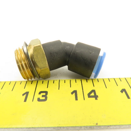 SMC 1/2NPT x 10mm Tube Push To Connect Elbow 45° Lot Of 2