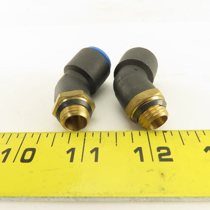 SMC 1/2-20 (-5) JIC Flare x 12mm Tube Push To Connect Elbow 45° Lot Of 2