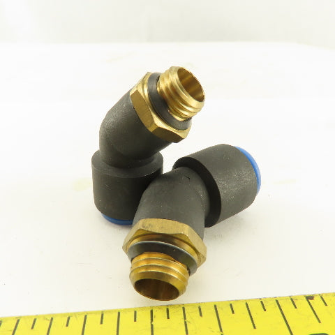 SMC 1/2-20 (-5) JIC Flare x 12mm Tube Push To Connect Elbow 45° Lot Of 2