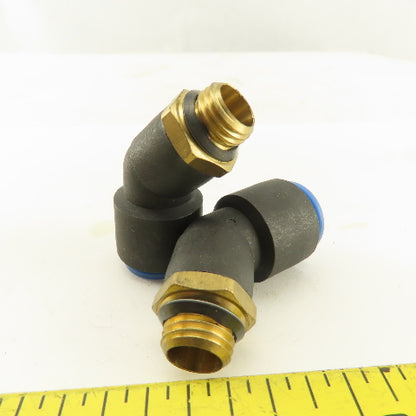 SMC 1/2-20 (-5) JIC Flare x 12mm Tube Push To Connect Elbow 45° Lot Of 2