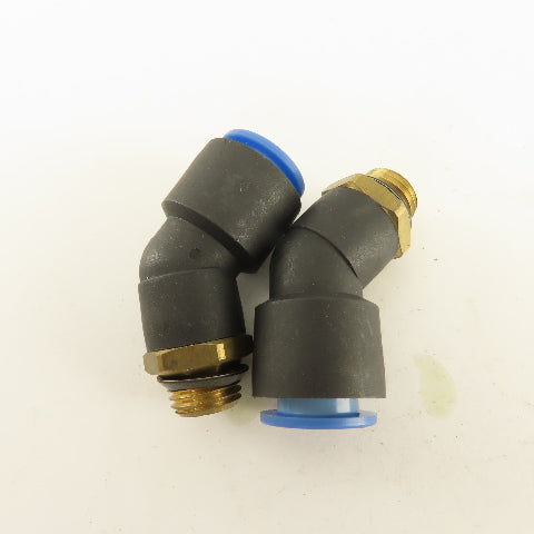 SMC 1/2-20 (-5) JIC Flare x 12mm Tube Push To Connect Elbow 45° Lot Of 2