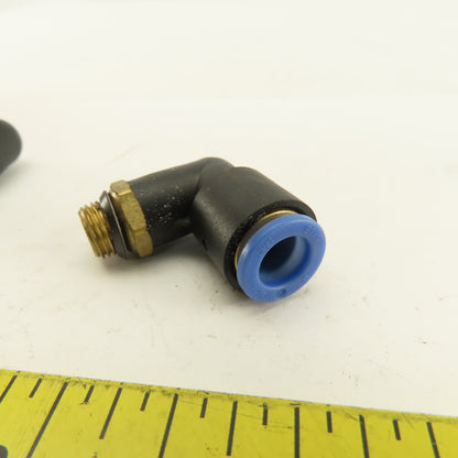SMC 3/8-24 (-3) JIC Flare x 8mm Tube Push To Connect Elbow 90° Lot Of 2